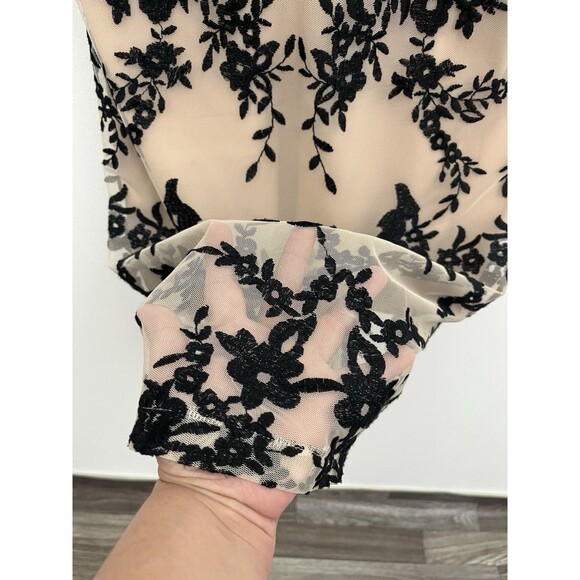 BARDOT Women’s Pencil Dress black / cream lace/ EMBROIDERED Size 8/M Zipper Back - Picture 9 of 15